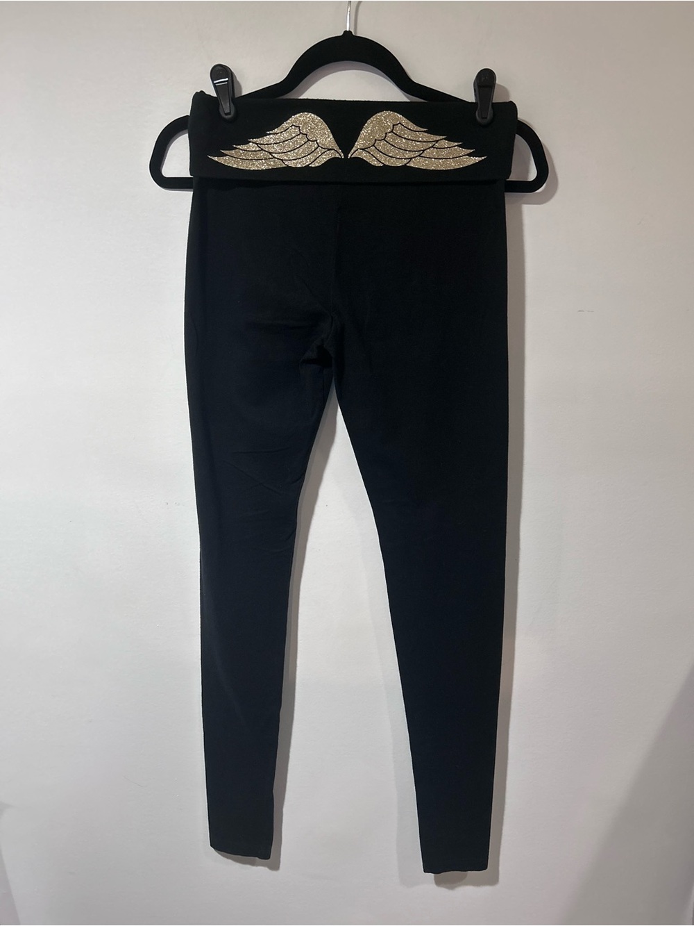 Victoria's Secret Black Leggings with Subtle Logo Print
